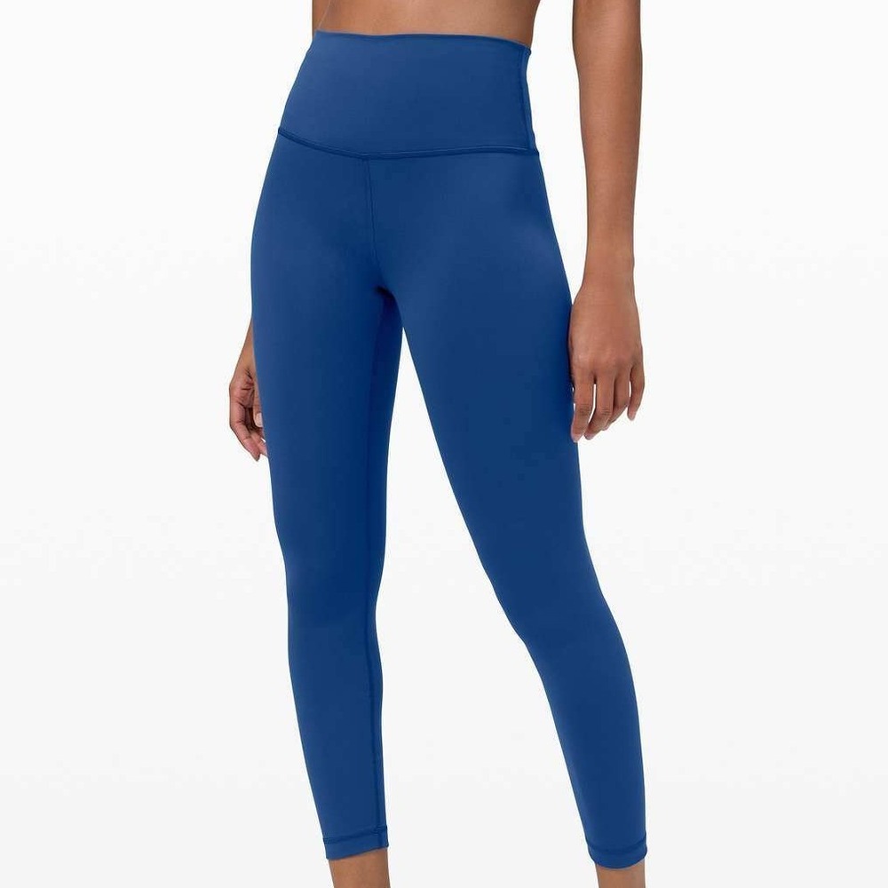 Lululemon Women's 16 Blue Wunder Train High Rise 25" Leggings Athleisure Workout